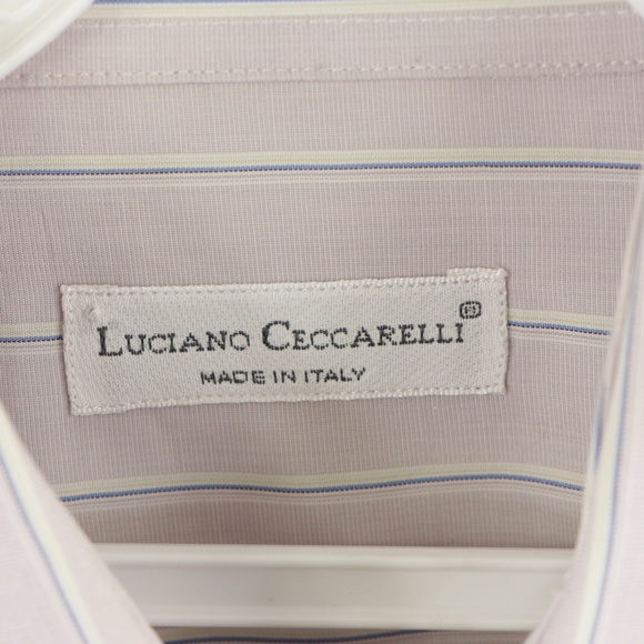 Luciano Ceccarelli Mens 16 Striped Dress Shirt - Picture 4 of 7